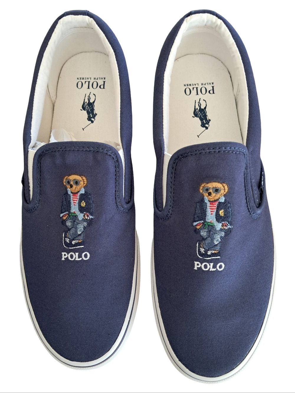 Polo Ralph Lauren KeatonMens Slip On Sneakers NEW Size 10.5 Navy Canvas - Picture 9 of 9